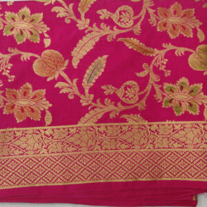 Brush Dyed Pink Banarasi Silk Saree