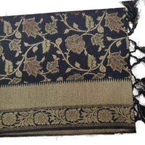 Jal Pattern Brush Dye Banarasi Silk Saree Black