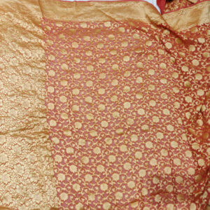 Pure Banarasi Khaddi Georgette Saree Peach Color