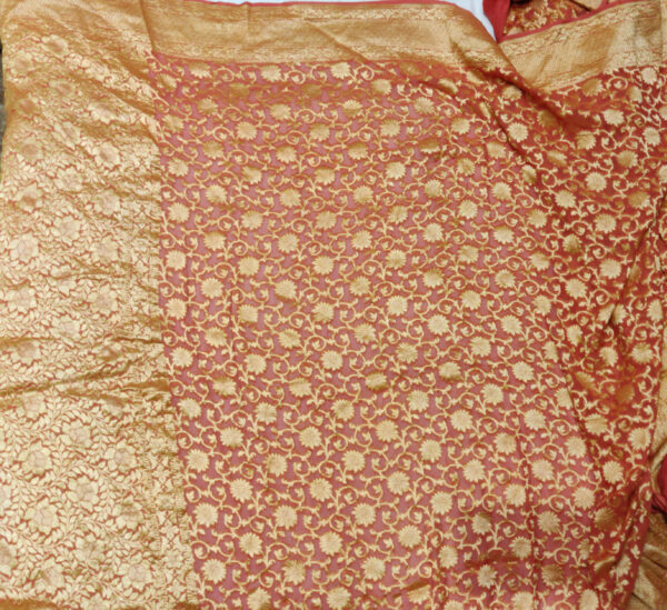 khaddi georgette peach