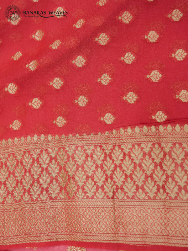 Banarasi Khaddi Georgette Saree Light Pink Color All Over Jaal Design