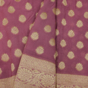 Banarasi Khaddi Georgette Saree Mauve Colour Booti Design
