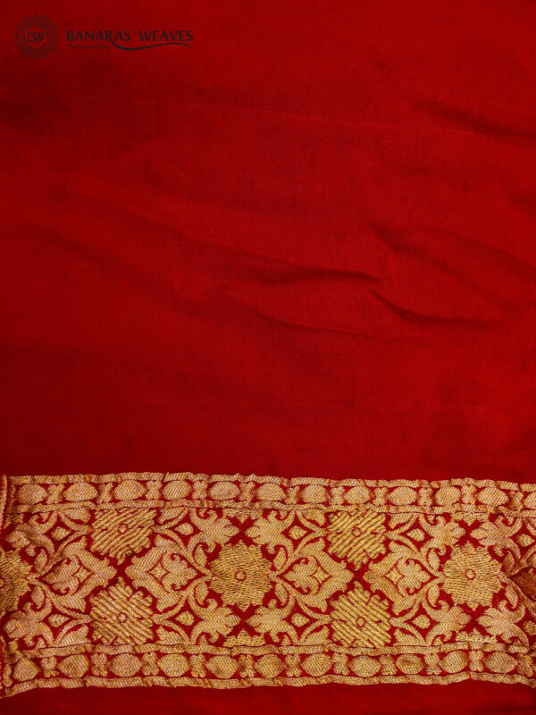 Pure Khaddi Georgette Saree Red Color Boota Design
