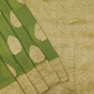 Banarasi Khaddi Georgette Saree Pista Green Color In Boota Design