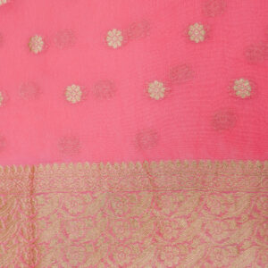 Banarasi Khaddi Georgette Light Pink Color In Ada Booti Design Multi Color