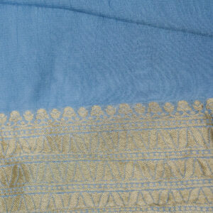 Banarasi Khaddi Georgette Saree Greyish Blue Color In Ada Jaal Design Multi Color