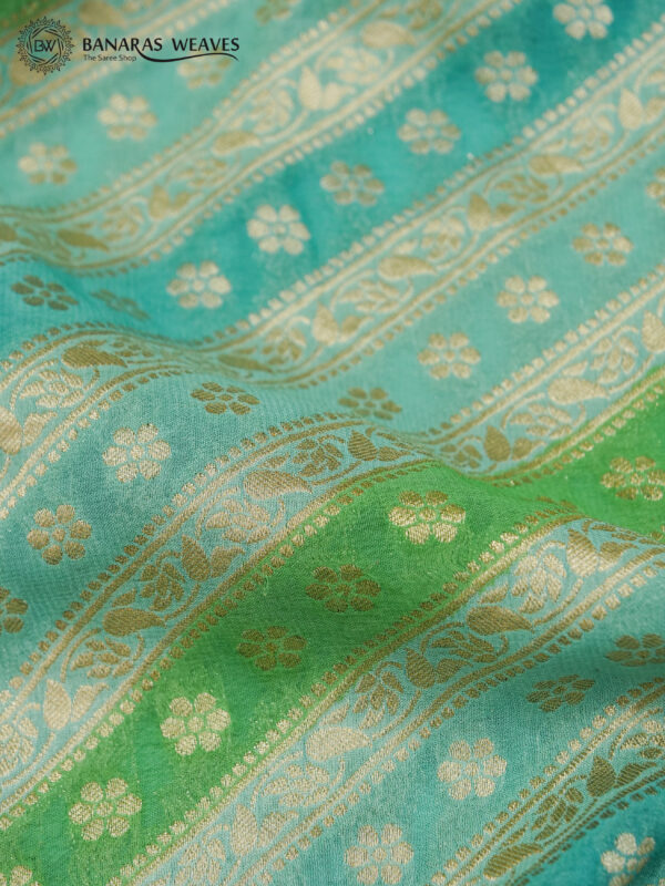 Banarasi Khaddi Georgette Peacock Blue Color In Ada Booti Design