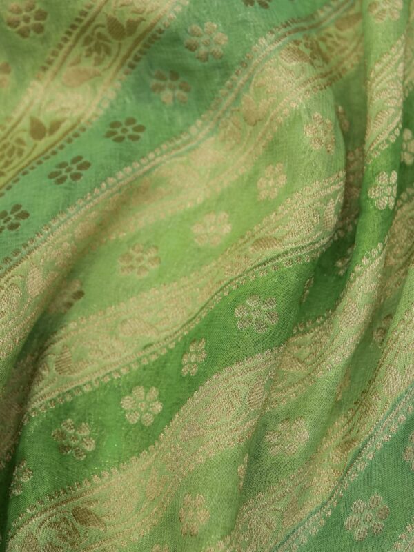 Banarasi Khaddi Georgette Sea Green Color In Ada Booti Design