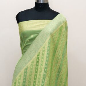 Banarasi Khaddi Georgette Sea Green Color In Ada Booti Design Multi Color