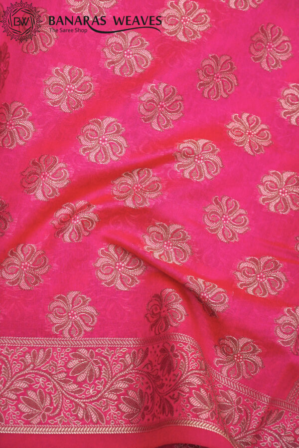 Banarasi Resham Work Cotton Suit Dark Pink Color Boota Design