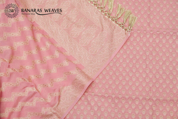 Banarasi Resham Work Cotton Suit Light Pink Color Booti Design