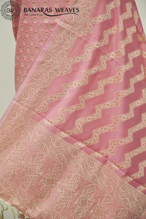Banarasi Resham Work Cotton Suit Light Pink Color Booti Design