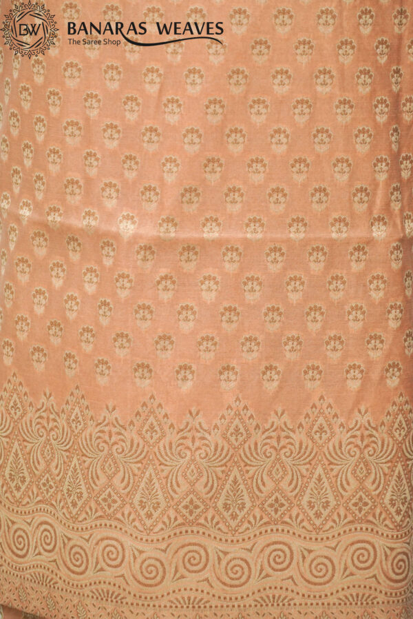 Banarasi Resham Work Cotton Suit Peach Color Booti Design