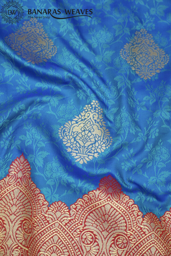Banarasi Katan Silk Saree Blue Color
