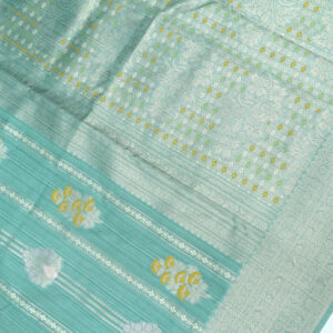 Banarasi Cotton Saree Light Sea Green Color Meenakari Work