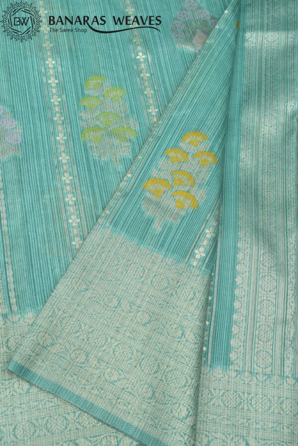 Banarasi Cotton Saree Light Blue Color Meenakari Work