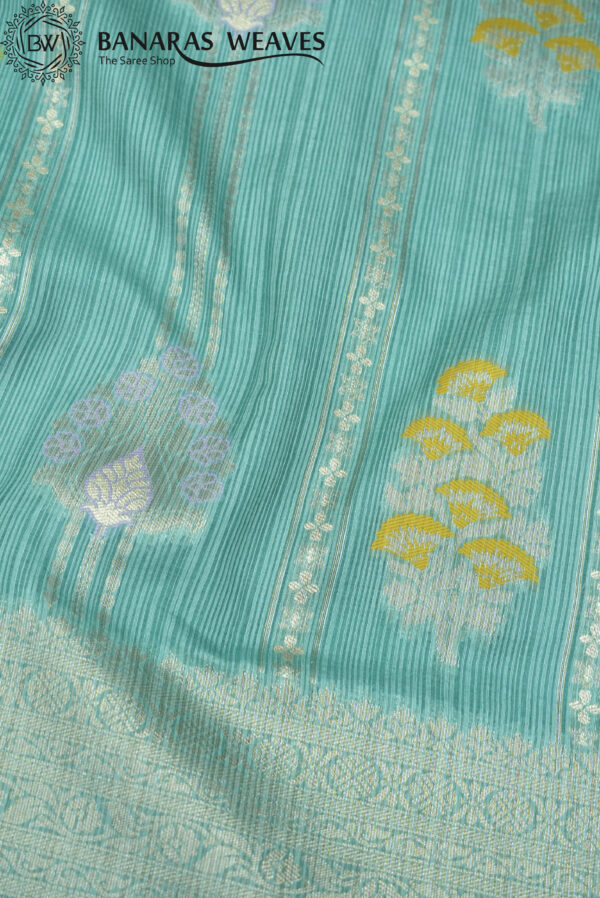 Banarasi Cotton Saree Light Blue Color Meenakari Work