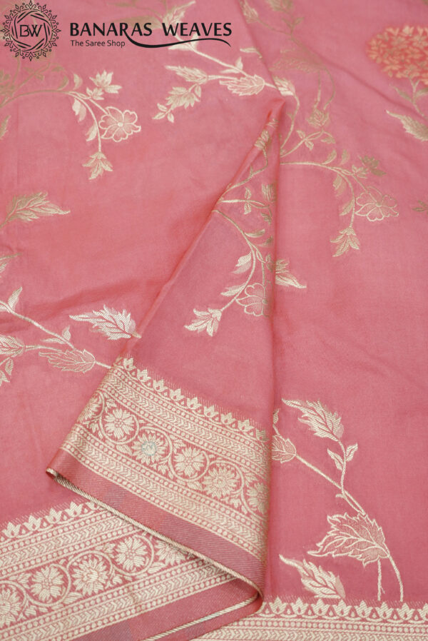 Banarasi Katan Silk Saree Light Pink Color Meenakari Work