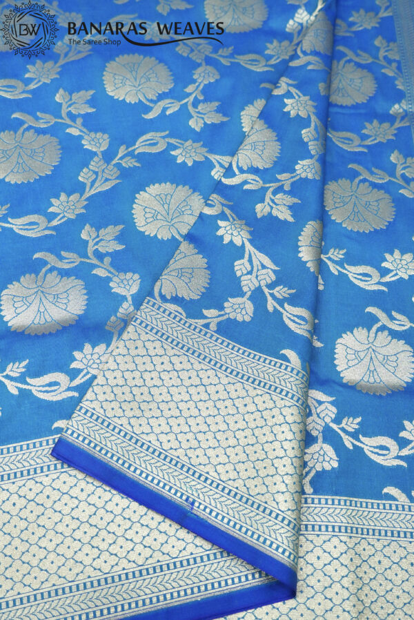 Banarasi Katan Silk Saree Blue Color