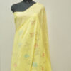 Banarasi Katan Silk Saree Light Yellow Color Meenakari Work