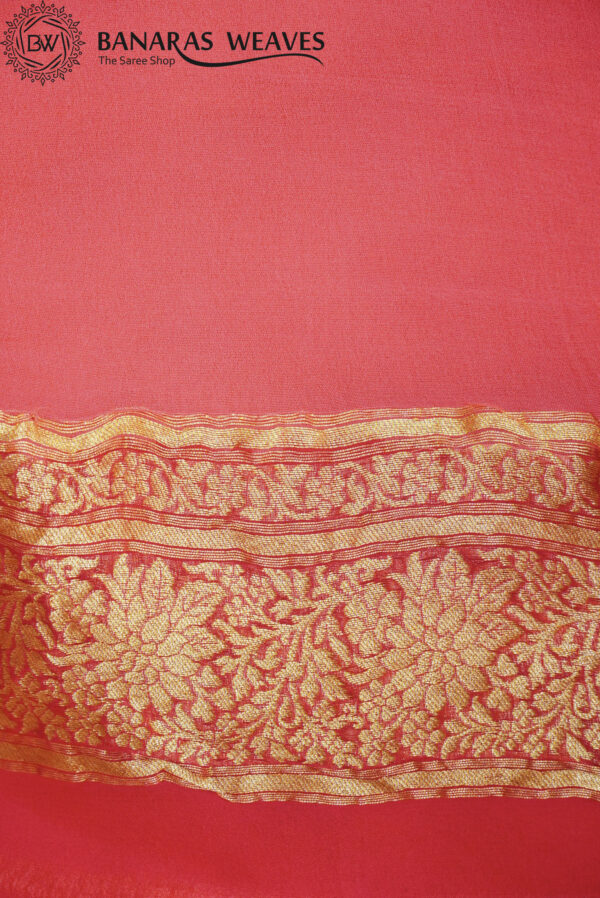 Pure Khaddi Georgette Saree Light Pink Color Jaal Design Brush Dyed