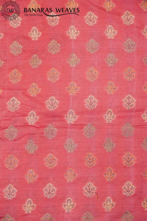 Pure Banarasi Butter Silk Saree Contrast Color Pink & Cream Color