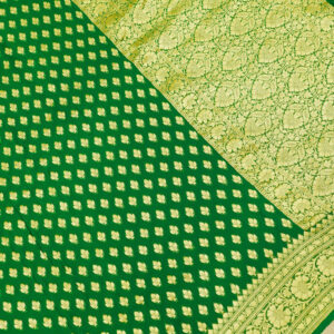 Pure Khaddi Georgette Saree Green Color Club Boti Design