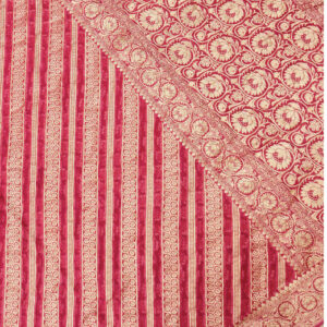 Banarasi Khaddi Georgette Saree Gold Zari Ada Design – Pink Color