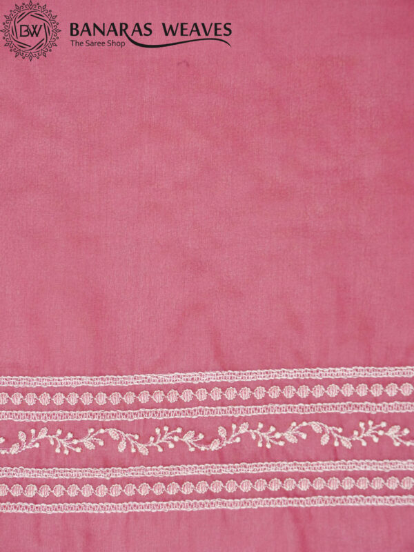 Banarasi Kora/Organza Saree Jaal Design Embroidery Work - Purple Color