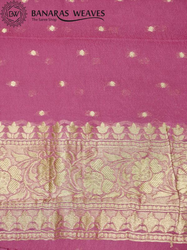 Banarasi Khaddi Georgette Saree Gold Zari Fine Jaal Design - Light Pink Color