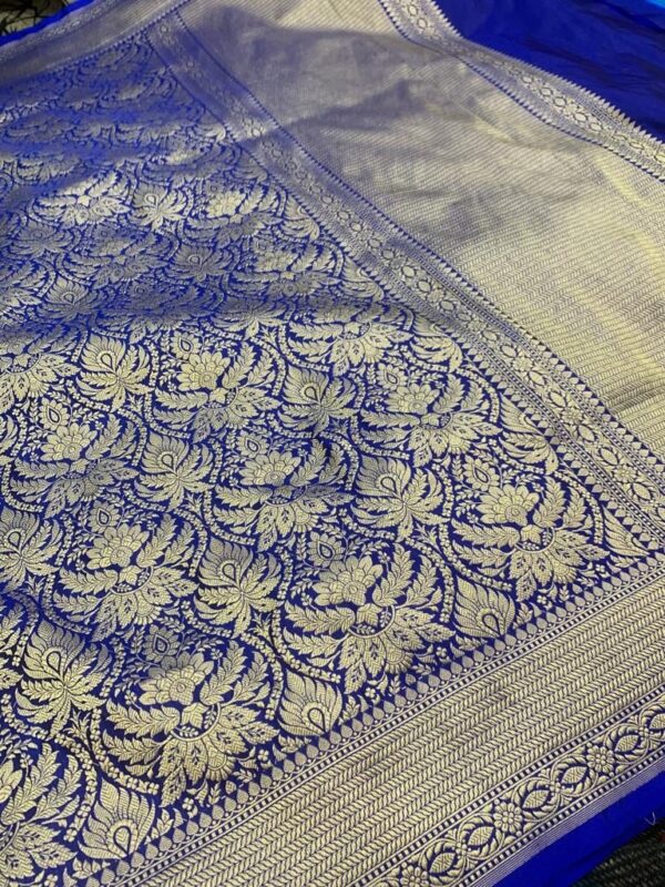 Janhvi Kapoor Pure Banarasi Katan Silk Saree Handloom - Blue Color