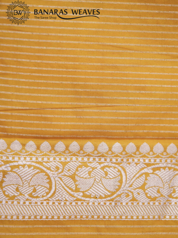 Pure Banarasi Katan Silk Saree Handloom Gold Zari Jaal Design - Light Mustard Color