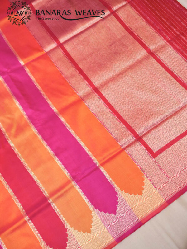 Pure Banarasi Katan Silk Saree Handloom Gold Zari Rangkaat Fancy Design - Pink Color