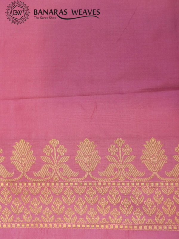 Pure Banarasi Katan Silk Saree Handloom Gold Zari Polka Dot Design - Baby Pink Color