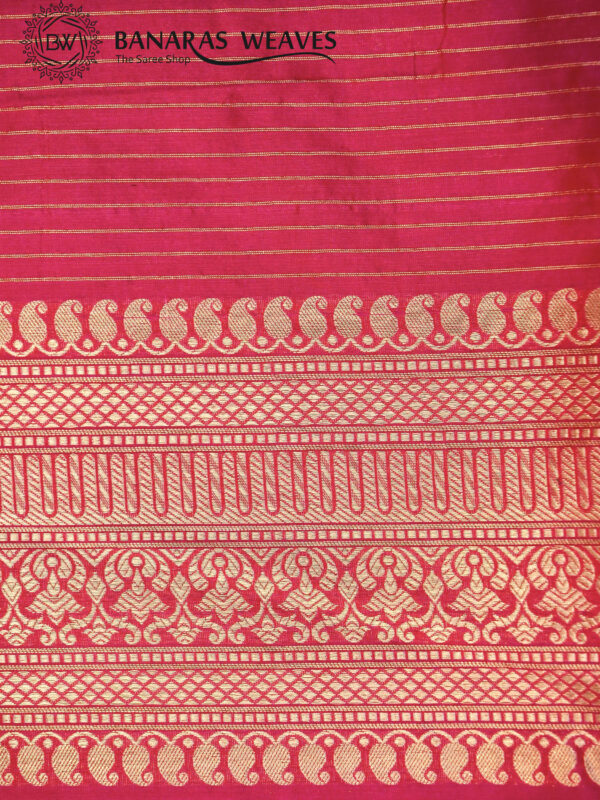 Pure Banarasi Katan Silk Saree Handloom Gold Zari Boota Design - Dark Pink Color