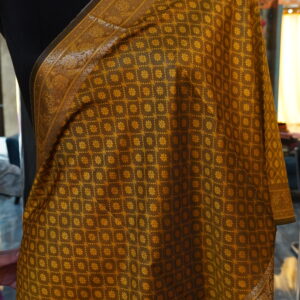 Banarasi Tanchoi Silk Stole Mustard Color